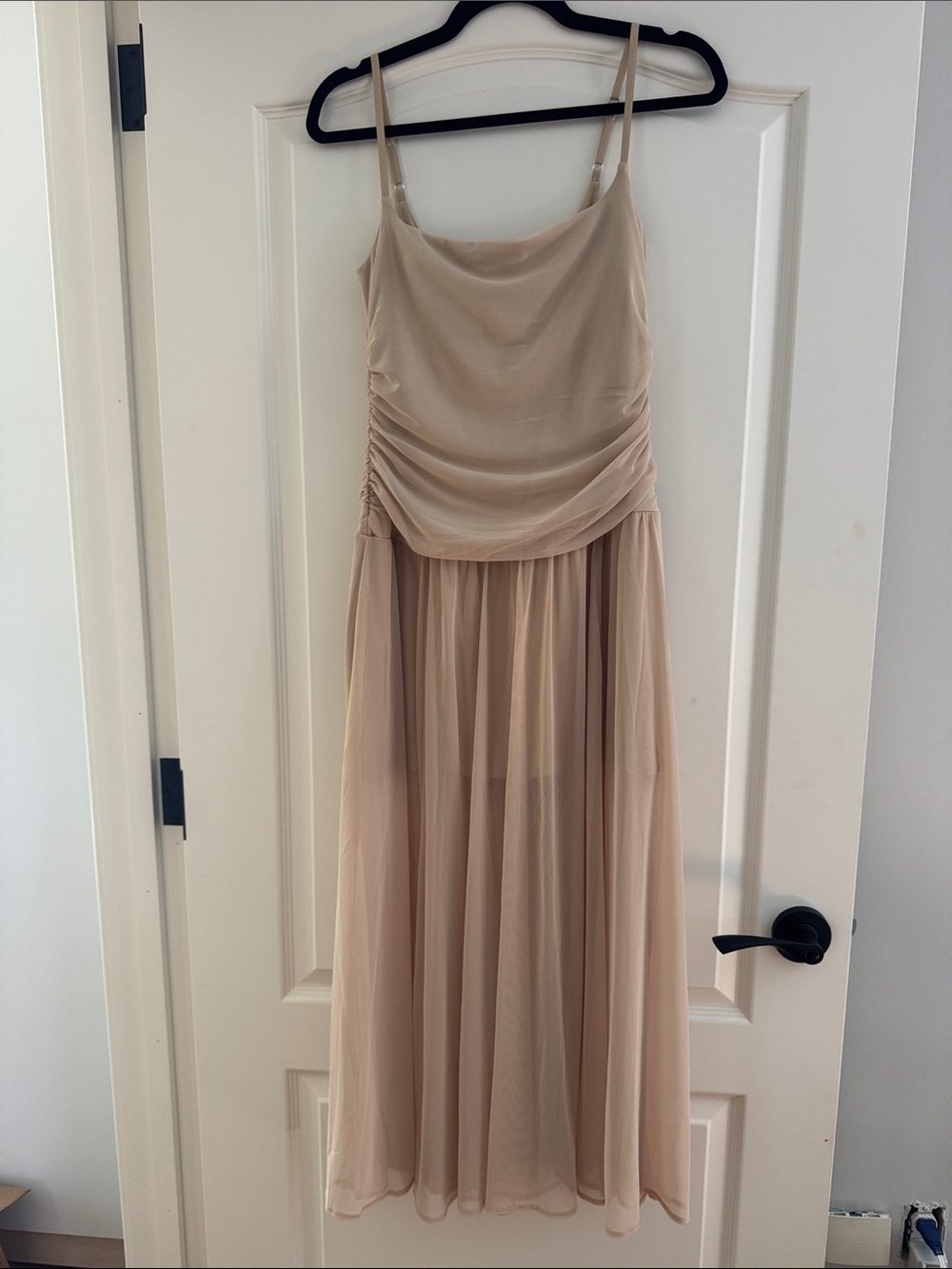 Abercrombie & Fitch Nude Spaghetti-Strap Maxi Dress
